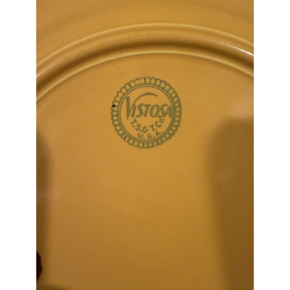 (2) Yellow Vistosa Round Plates (1) Dinner & (1) Salad/appretizer Vintage Ts & T - Picture 4 of 9